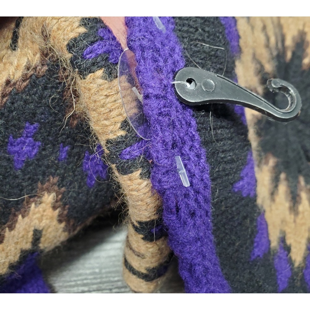 Vtg Lauren Ralph Lauren 100% Lambswool Knit Hat & Scarf Set Purple RARE NWOT - Picture 8 of 9